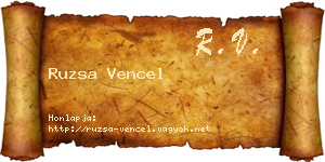 Ruzsa Vencel névjegykártya